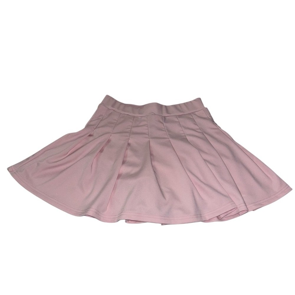 Light Pink Stretchy Pleated Mini Skirt